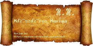 Mészáros Maxima névjegykártya